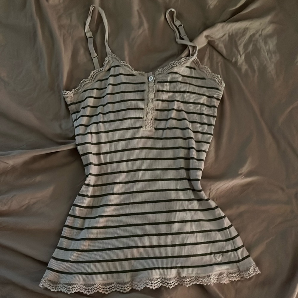 Cute long laced tank top